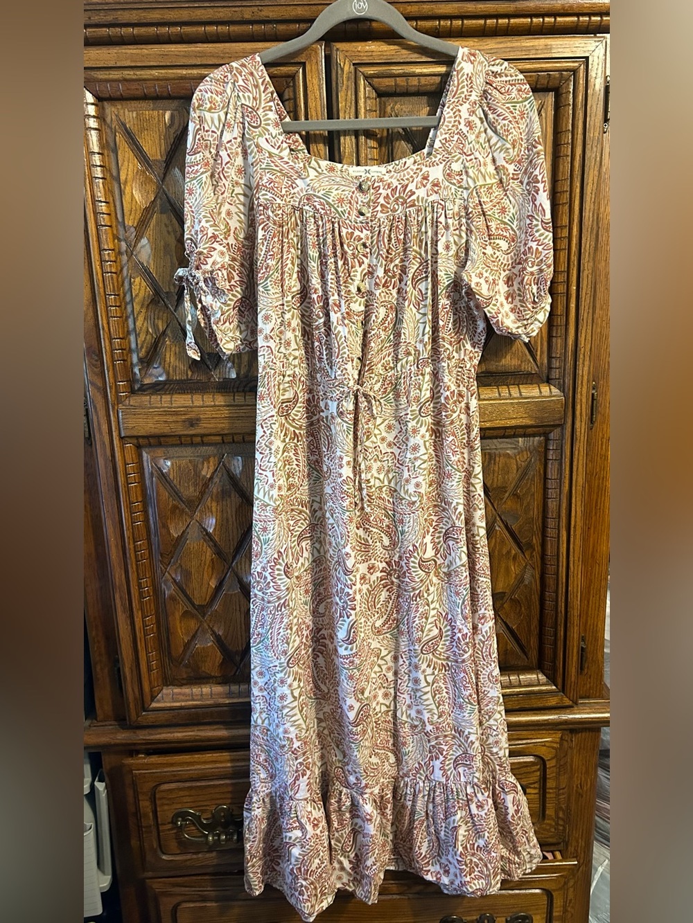Nightcap Paisley Maxi Dress in Blush and Cream